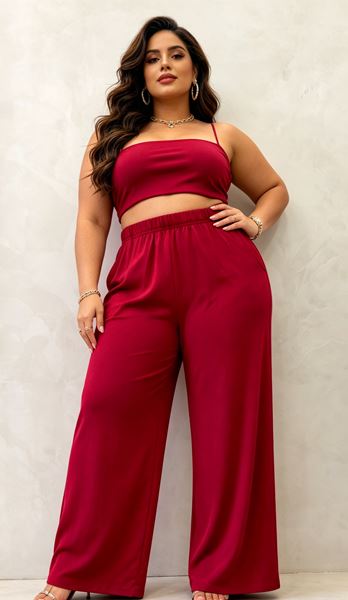 Picture of PLUS SIZE FLUID TROUSERS